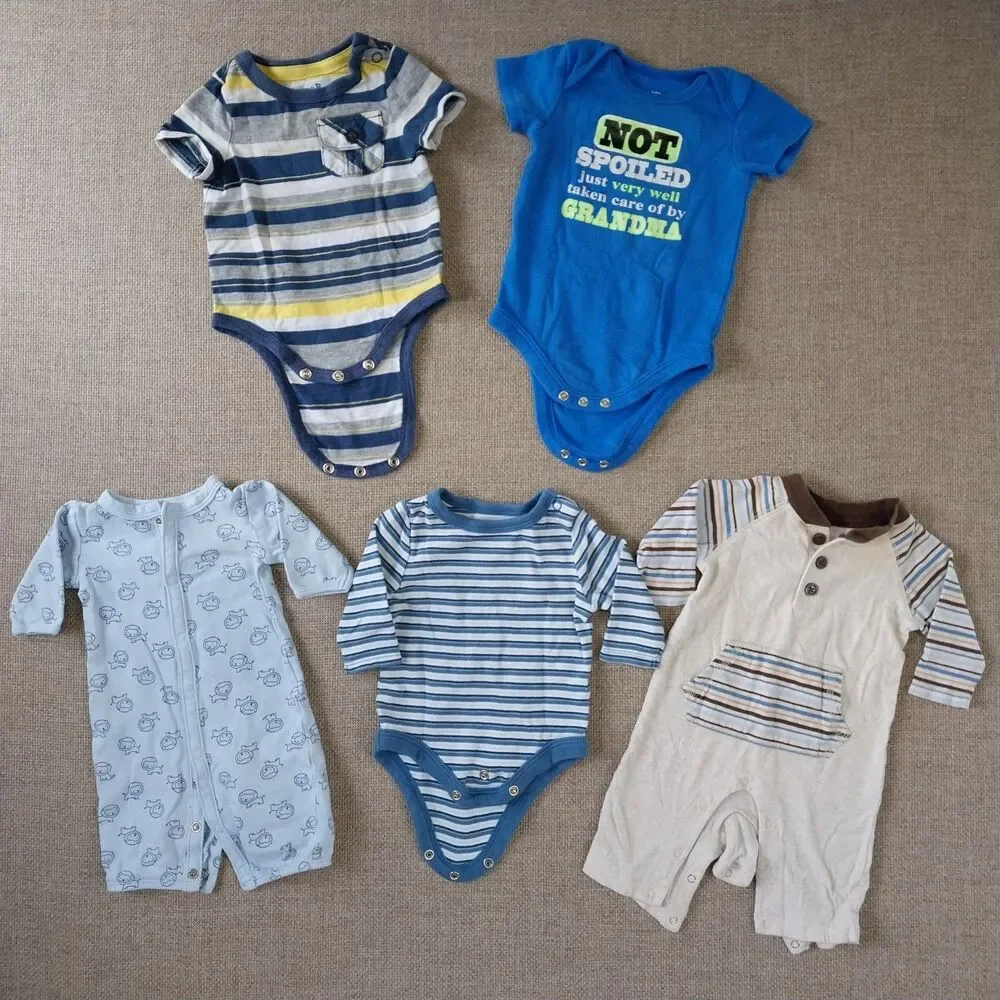 Baby Infant Boy Clothing Bundle Bodysuit Variety Of Colors 10 Pieces Newborn #9